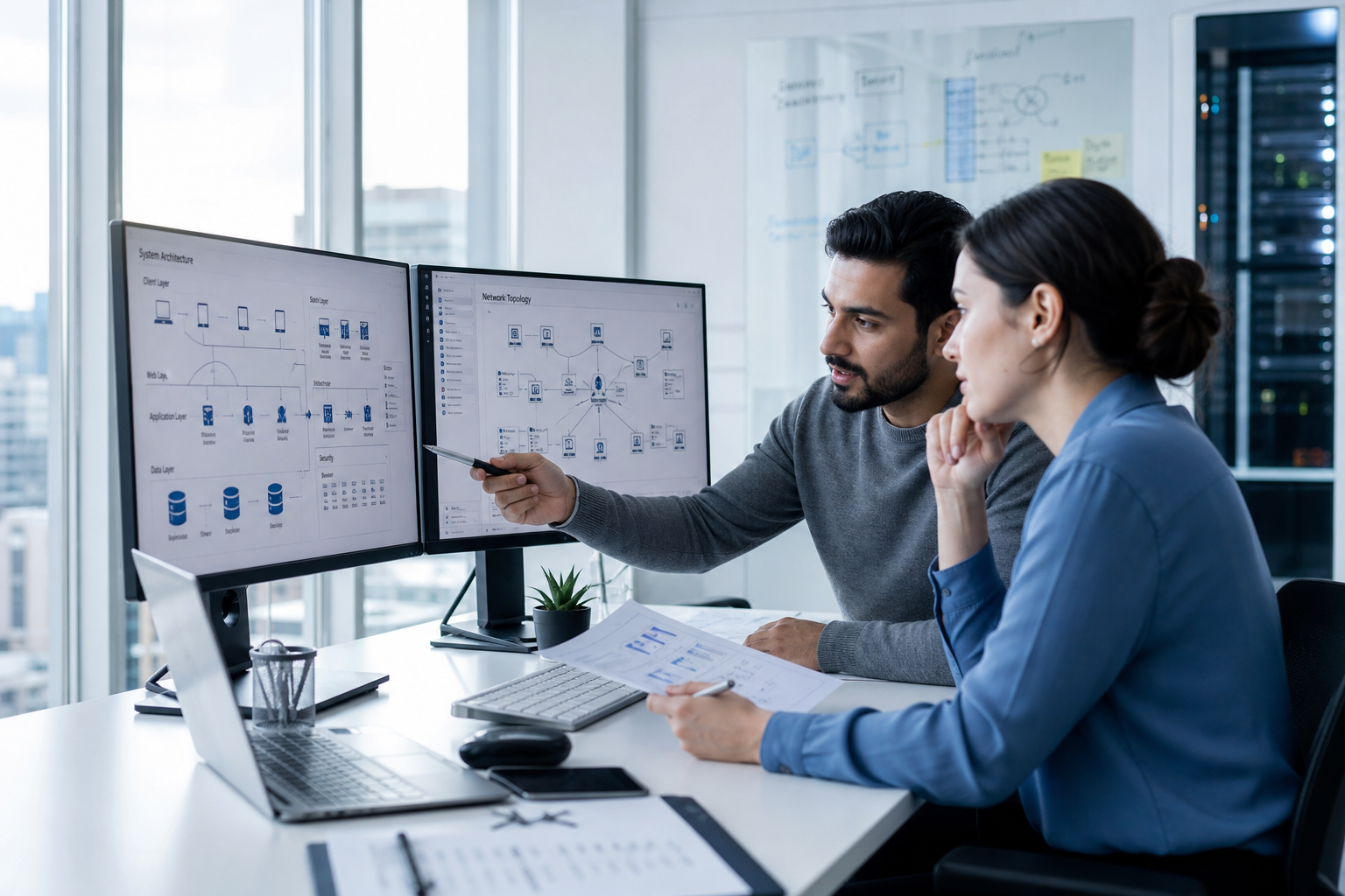TRENZ SPACE LTD team reviewing system architecture